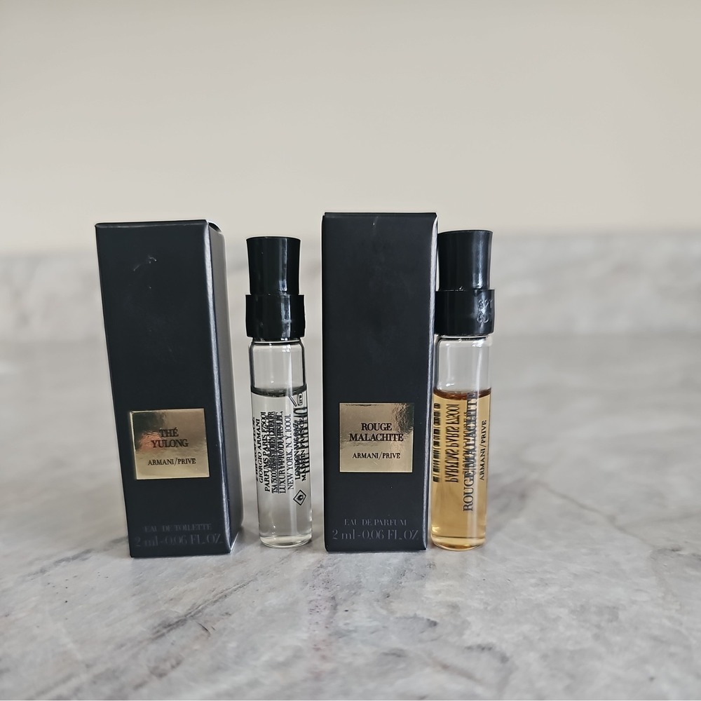 LOT OF 2 ARMANI PRIVE THE YULONG & ROGUE MALACHITE EDP SPLASH 0.06 OZ (2.0 ML)